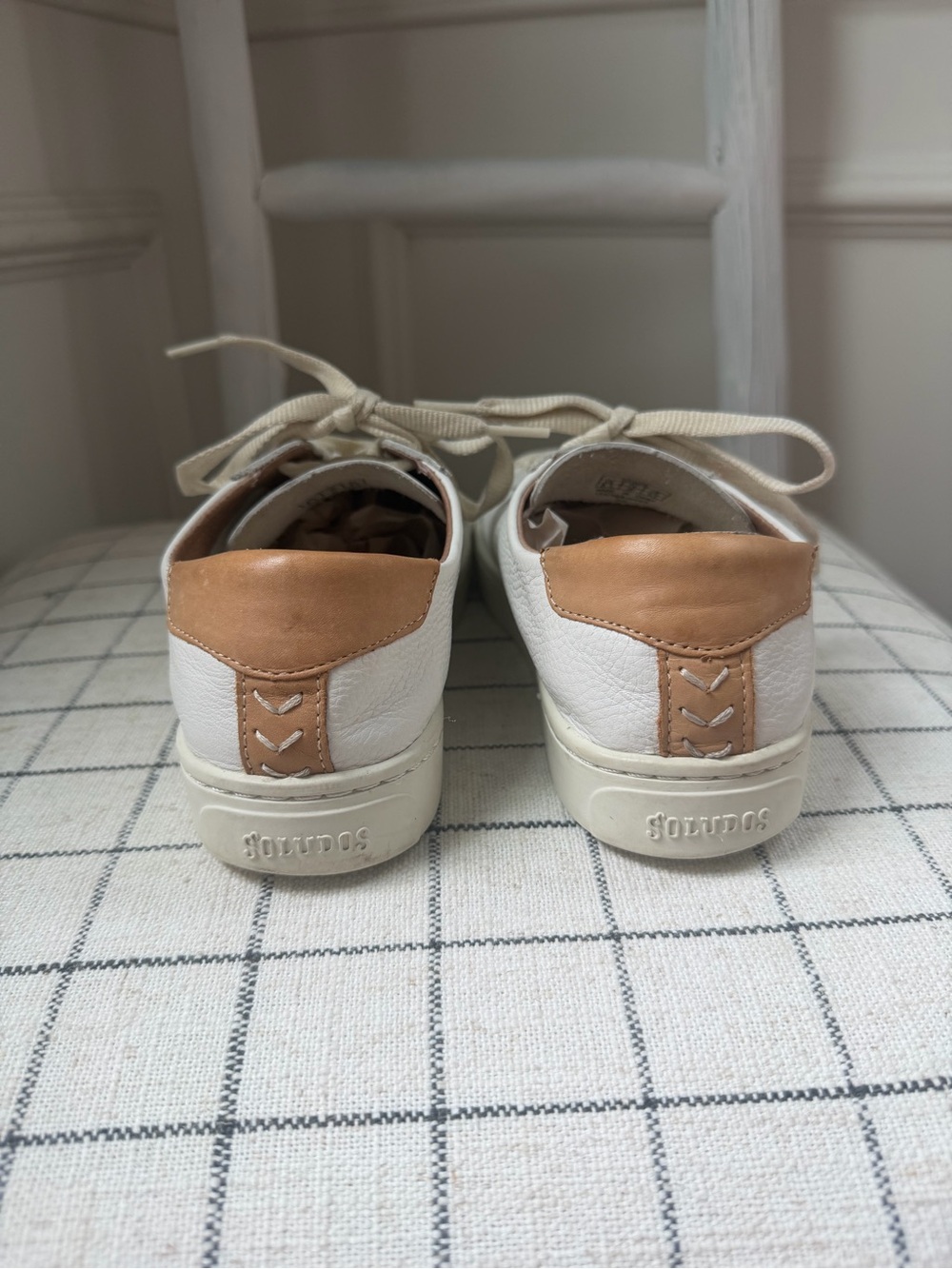 Soludos White Ibiza classic Leather Sneakers - Picture 3 of 6